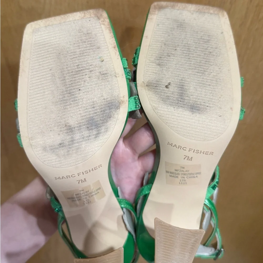 Marc Fisher Green Zalay Sandal Heel - Picture 3 of 3